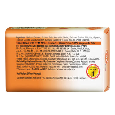 Godrej No.1 Sandal and Turmeric Soap - Pack of 4 (150g each) - High TFM (Grade 1 Soap) | Soaps For Bath | Long-Lasting Fragrance